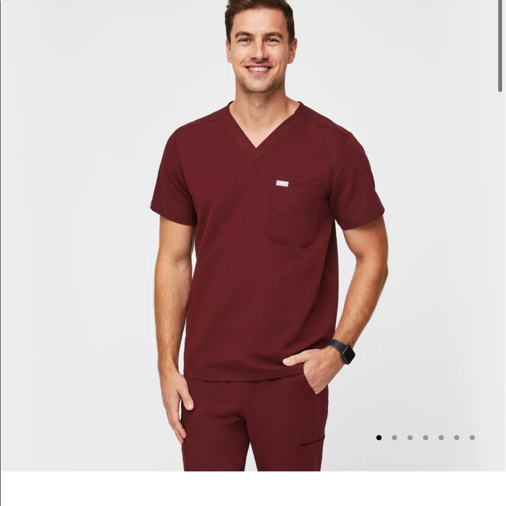 Figs-Men Scrub Top- Color Moss